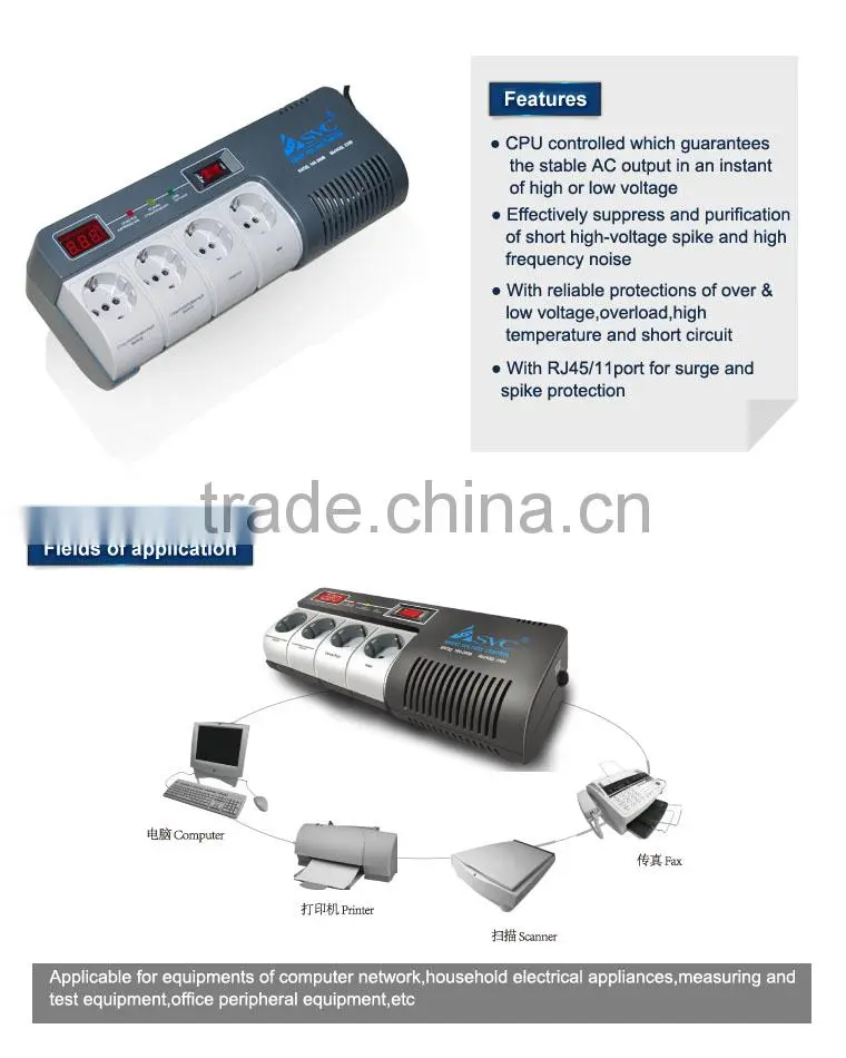 Energy Saving RJ45/11 CPU Control Voltage Stabilizer