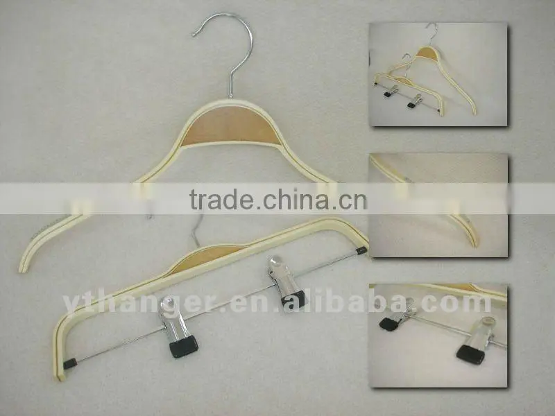 G05 kids skirts hanger laminated wooden pants hanger for shop use