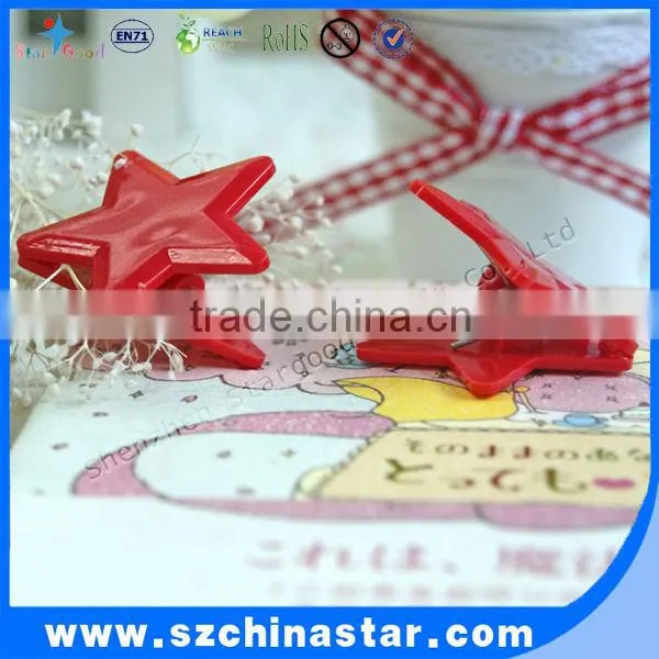 Plastic star shape binder clip from Shenzhen stargood