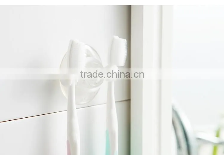 Round Silicone Suction Plastic Toothbrush Holder Hot Selling