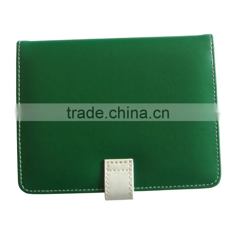 PU green note book card holder leather pocket business card cardboard business card holder