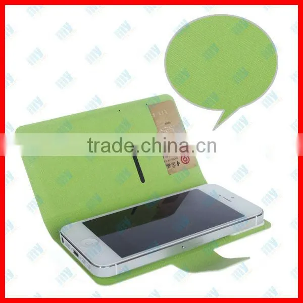 Wholesale Fashion Folio Wallet PU Leather Case With Sucker Inside Cover For Samsung Galaxy SIIII S4 i9500, Mix Color