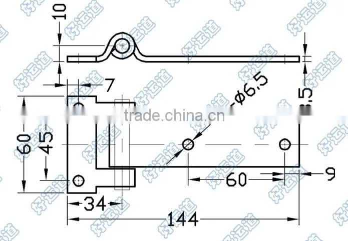 01144 Trailer hinge stainless steel