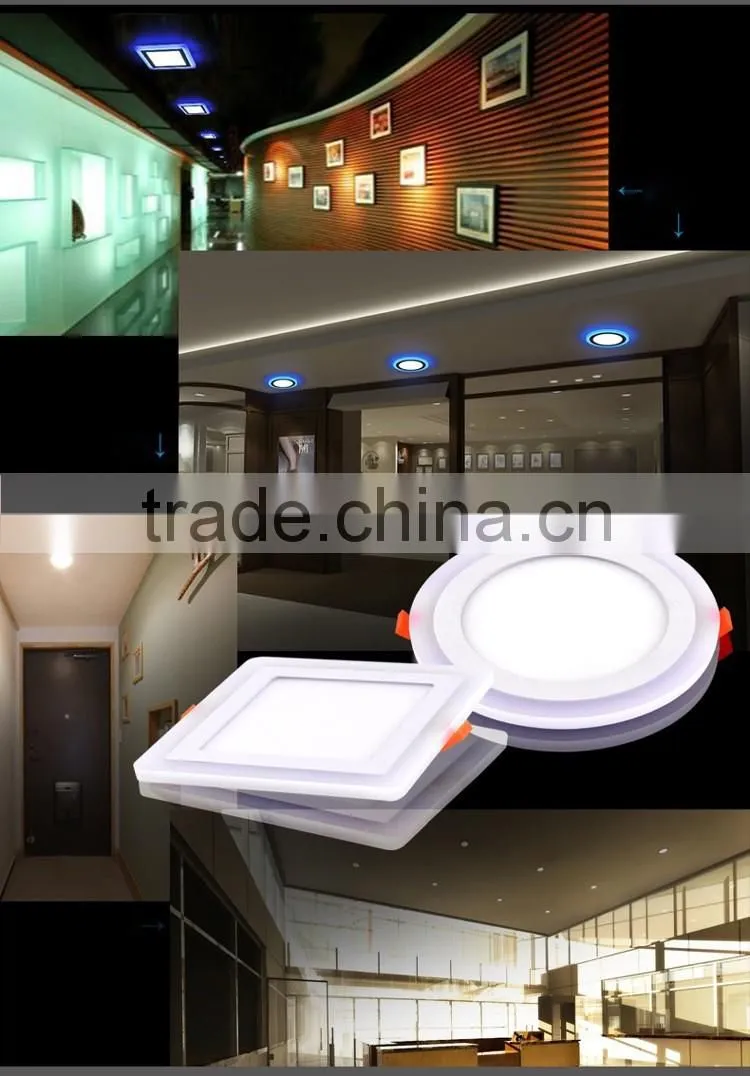 Ultra thin Double Color LED Panel Light 3+2 Blue+White/Warm White Ultrathin square led panel light,led panel ceiling light