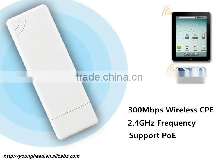 300Mbps IEEE802.11n/g/b 2ghz Wireless CPE For Wireless Networking Outdoor Wireless CPE Bridge RJ45