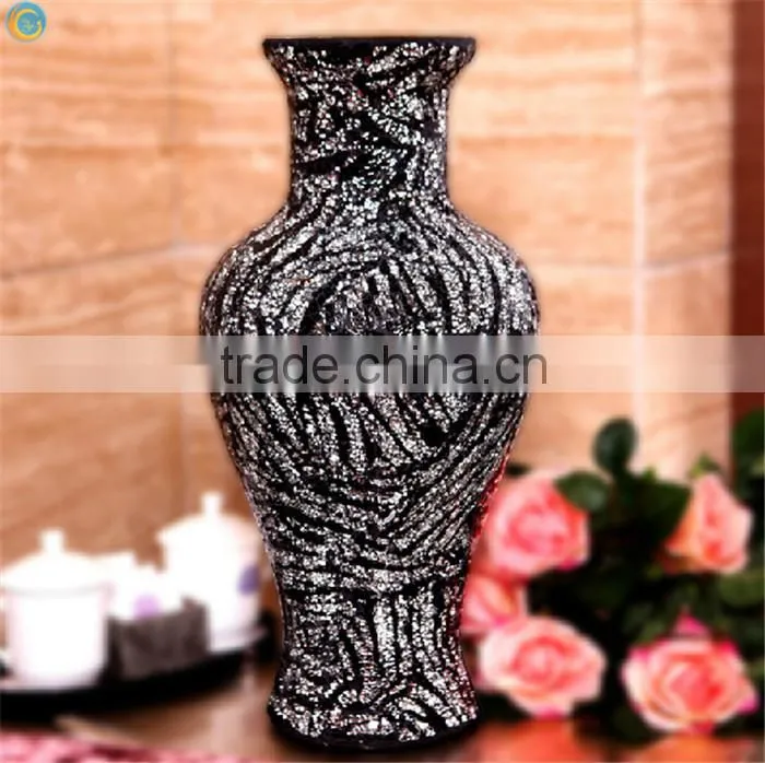 turkey colorful glass crack mosaic tall wedding vases