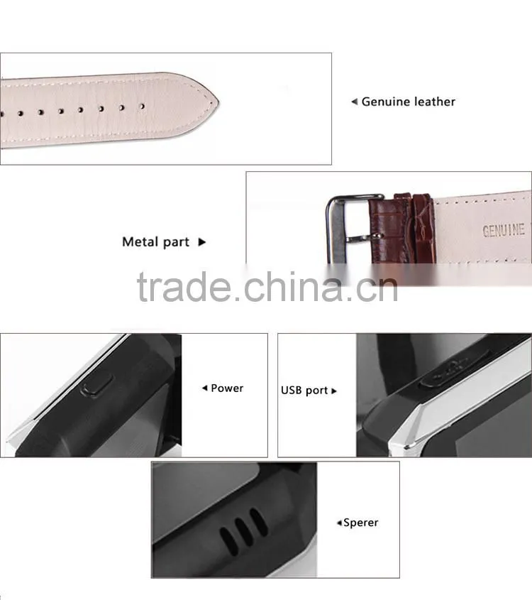 Heart rate Leather strap Bluetooth Watch Phone with luxury giftbox