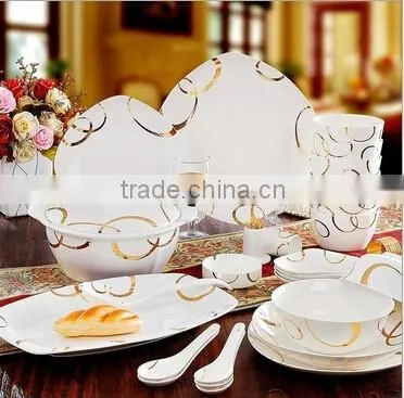 56 pcs Useful Ceramic Round Dinner Plate