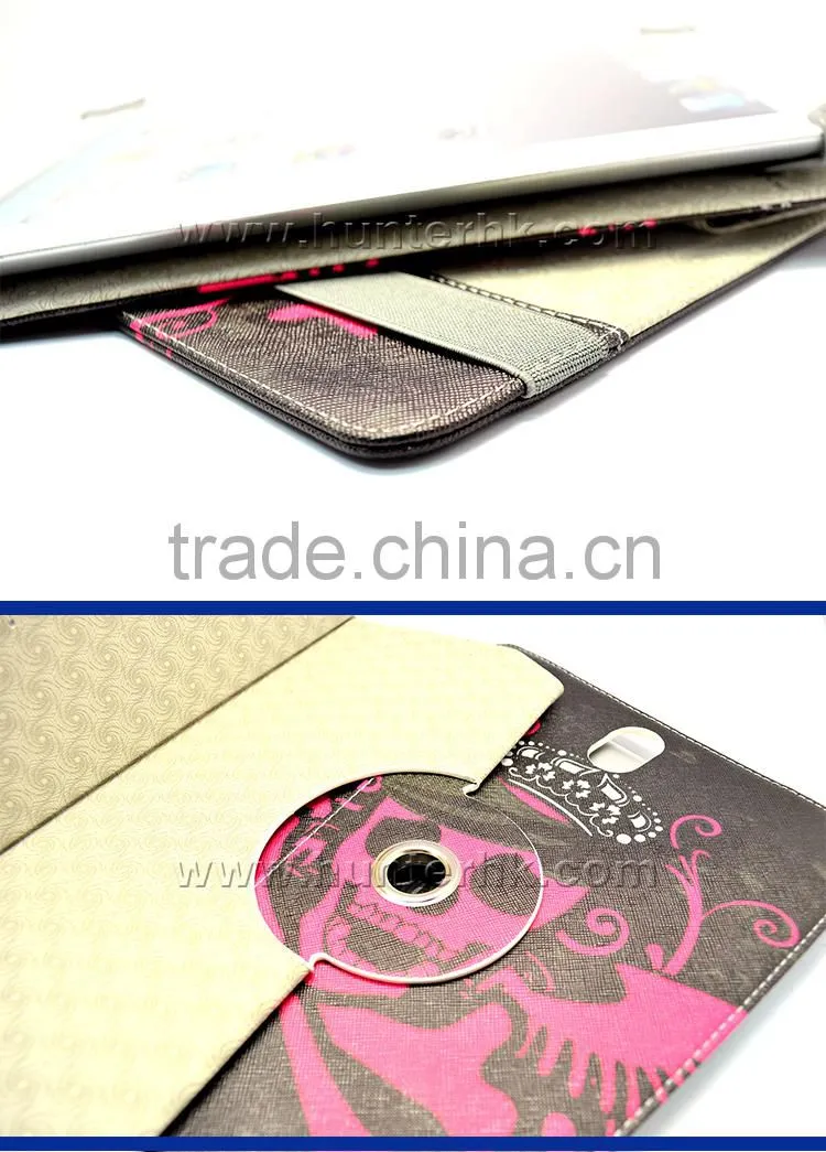 Printed Skull Rotating Tablet Case For Kindle Fire