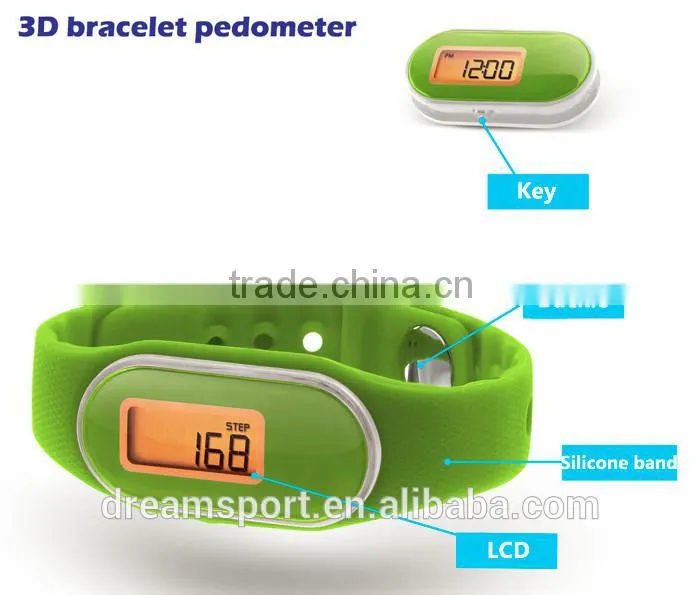 Mini Pedometer Bracelet Wristband Step Counter with Silcone Band DP-888