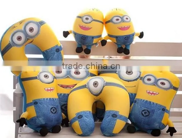 Lovely Design Minions U Shape Bean Neck Pillow Micro Beads