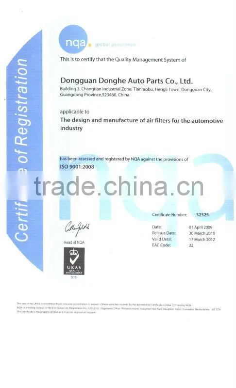 17220-R1A-A01 auto air filter for 2012 Honda Civic