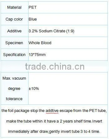 Disposable Vacuum Blood Collection Tube - PT Tube