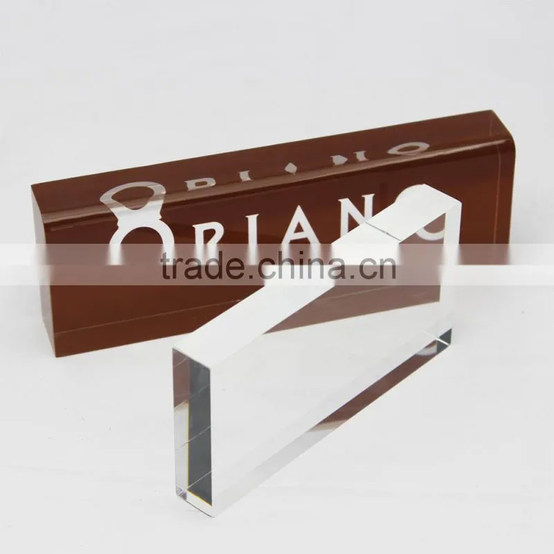 custom display, acrylic logo block