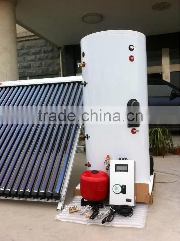 Split pressurized system heat pipe vacuum tube solar water heater with SP116 working station