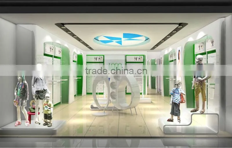 2014 new modern retail children clothing garment display shelf