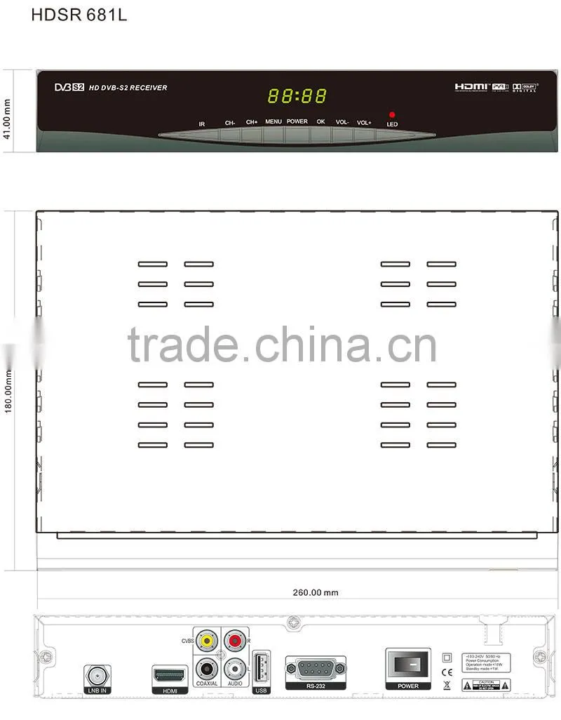 digital HD DVB S/S2 /ali M3510E + AV2018 /SET-TOP-BOX/ TV receiver