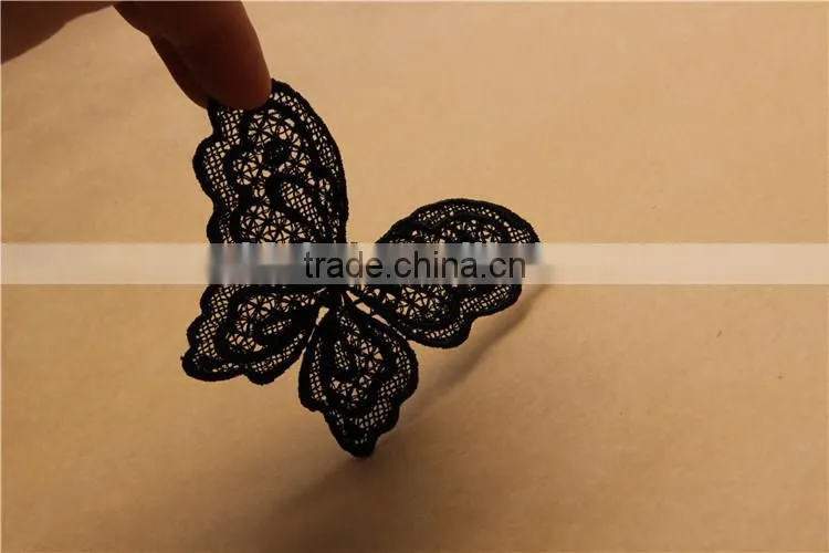 butterfly pattern hand made hollow embroidery chemical lace applique for accessory