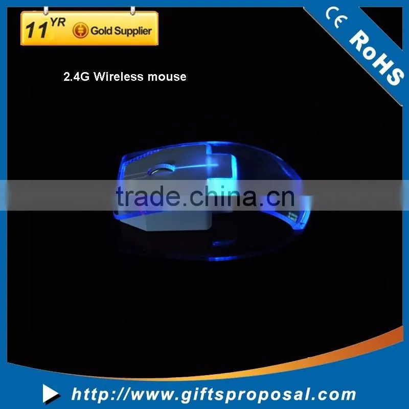 Shinning light up brightly led Thin transparent colorful light wireless mouse