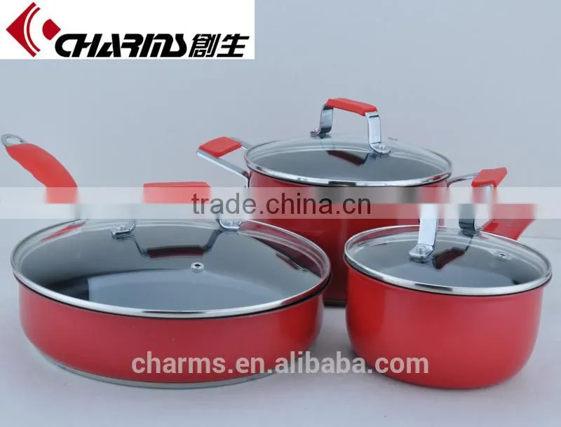 Capsuled Bottom Aluminum coating ceramic pots for cooking