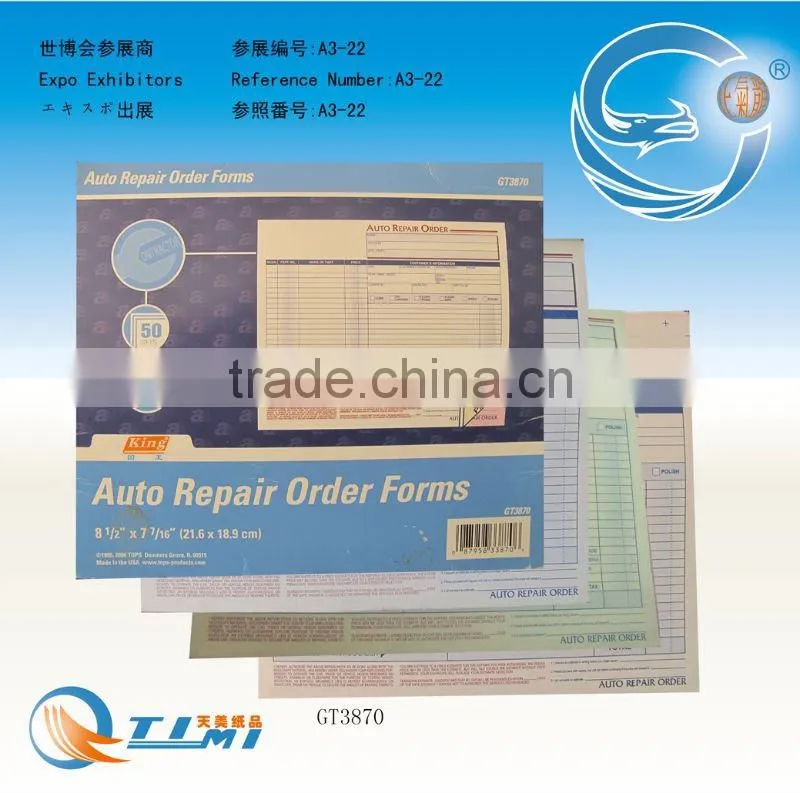 AUTO REPAIR Forms business forms Sales Order Book Job Work Order Book