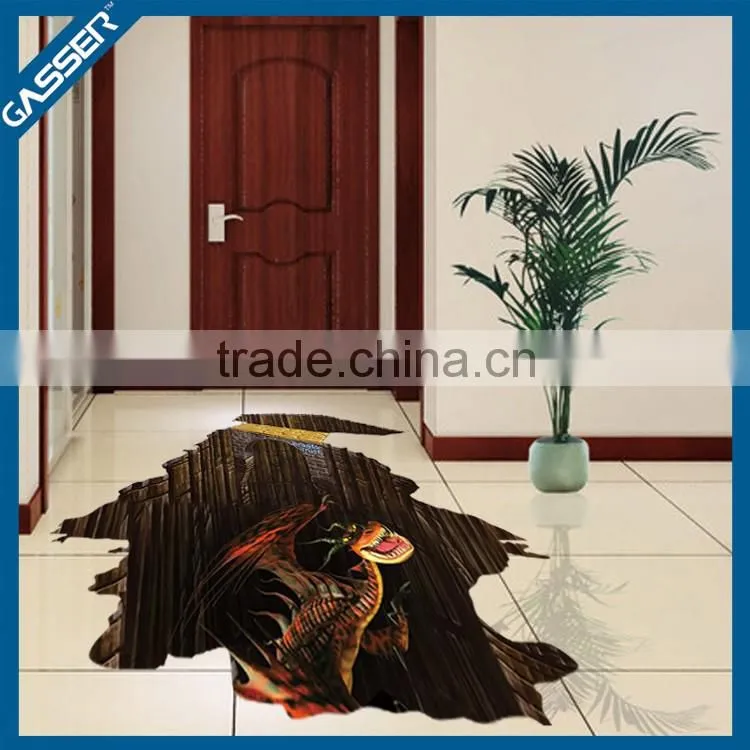2016 new product decoration printing 3d floor stickers