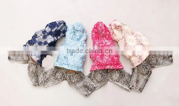 Sequins yarn washing water cowboy denim cloth dog four-legs clothes