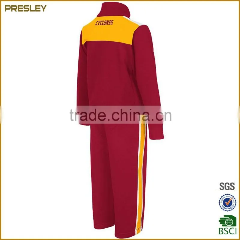 New OEM Cheap sublimation/printing/embroidery logo for custom design polyester school tracksuit for student