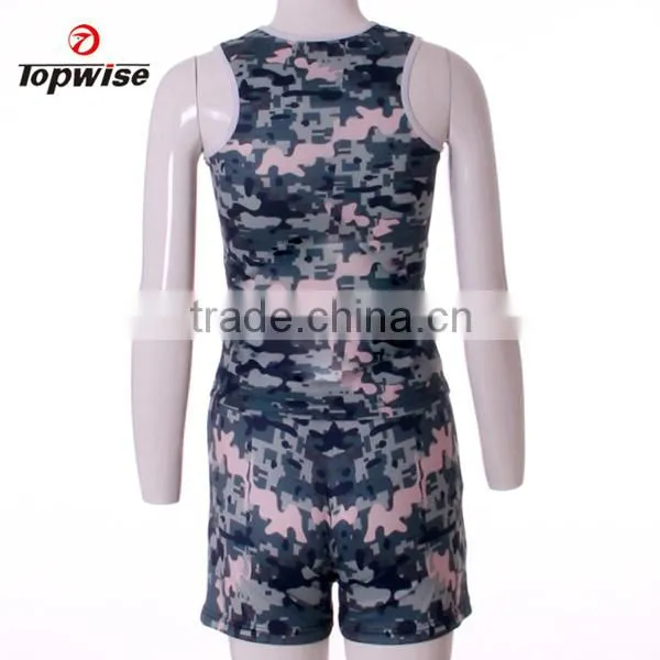 High quality 3d sublimation camouflage clothing gym singlets