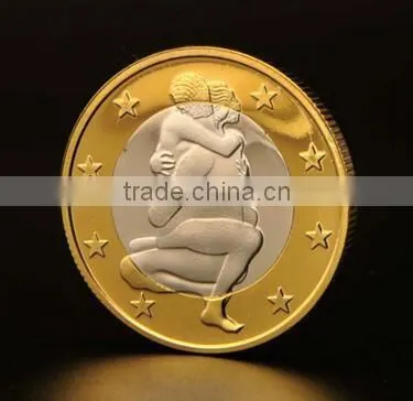 custom Sex collected 6 Euro brass sexy coins