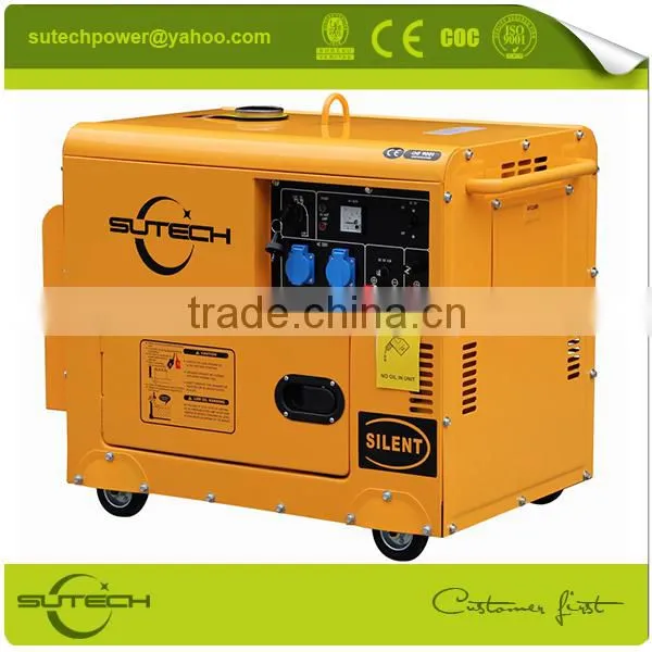 Mobile generator! Low noise single phase 5kw portable 220V generator with soundproof and 4 wheels