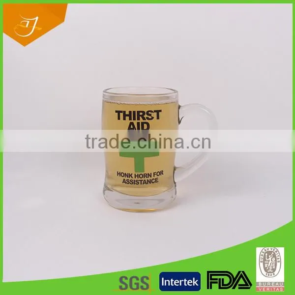 Glass Beer Mug With Handle Glass Beer Mugs with Design Decal