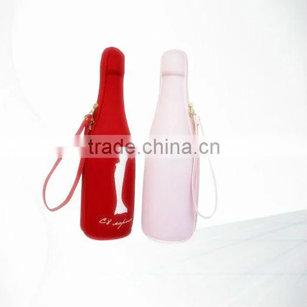 custom eva single wine carrier bag with handle in printed logo by fabric