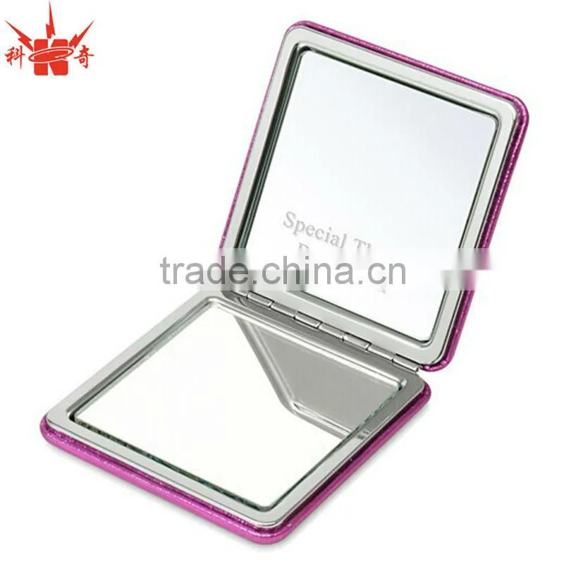 Luxury Oval Silver Pocket Mirror With Push Button Clasp Mirror