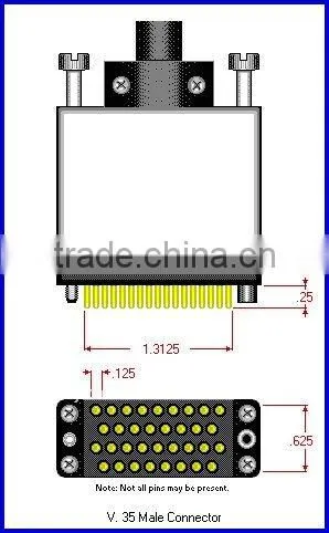 34P V.35 Crimp Housing Plug CISCO Router Connector with Aluminum Case