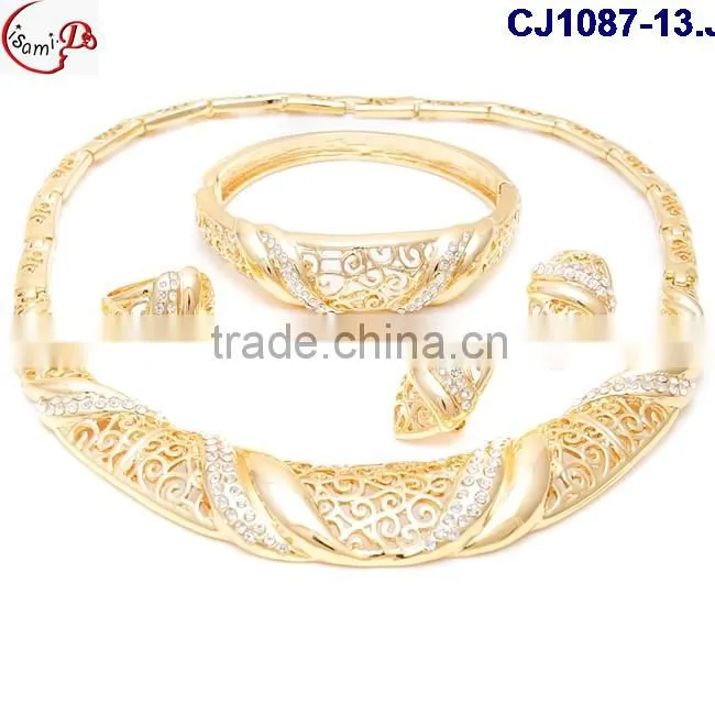 CJ1087 gold new coming fine workmanship high quality Jewelry with rhinestone matching dress on factory costy