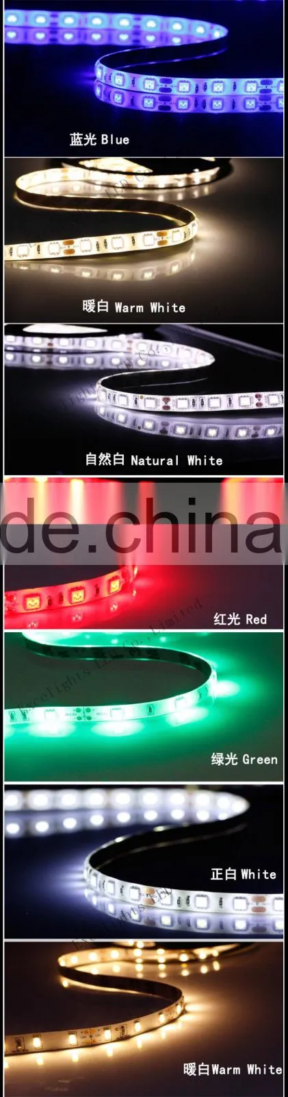 CE RoHS IP65 Waterproof 5M 12V 300leds 5050 SMD LED Light Strip