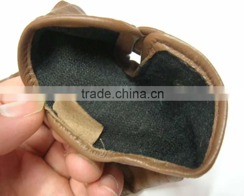 tan color lady real genuine leather gloves