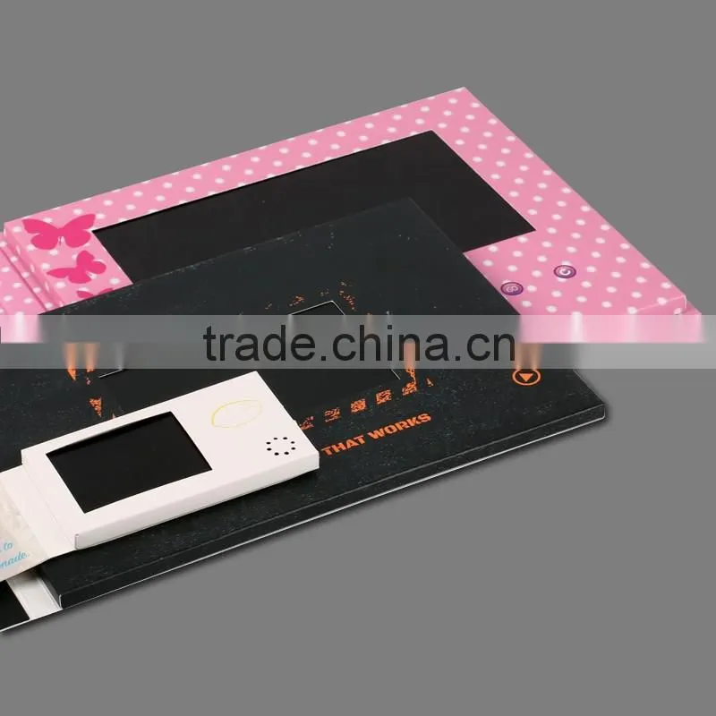 2016 Creative TFT LCD Video Greeting Card, Promotional Video Brochure Card