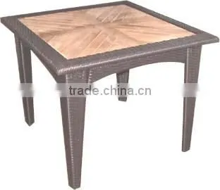 wood table top outdoor wicker table