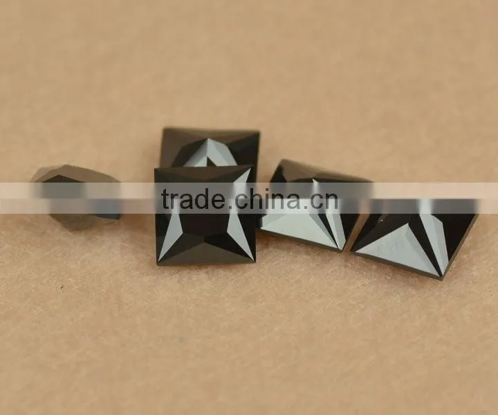 AAA facetted cut square wuzhou artificial jewelry synthetic nano black semi-precious stones for jewellery