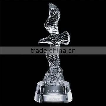 Clear Crystal Eagle Model With Top Quality For Desktop Decoration