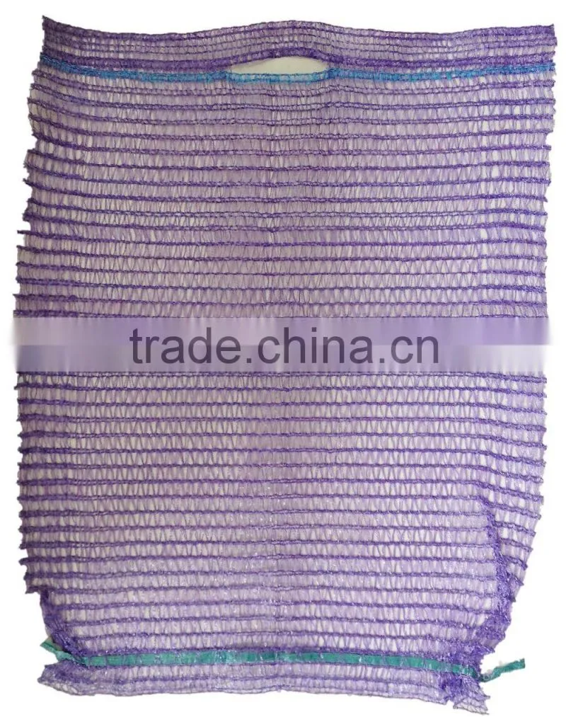 Purple raschel mesh bags with handle