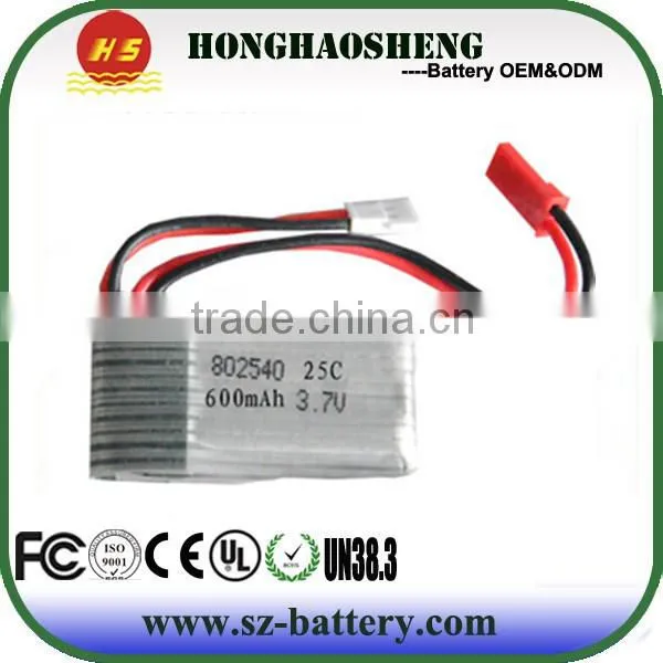 High discharge rate lipo battery 3.7v 650mah 25c quadcopter battery 852540 for syma x5c/rc helicopter