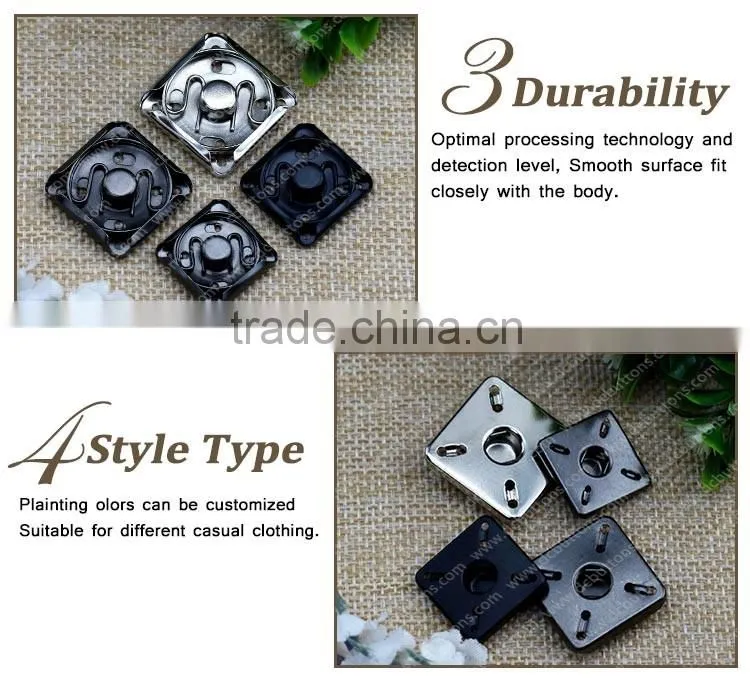 Rectangle Shape 2 Parts Press Button for Coat and Sweater