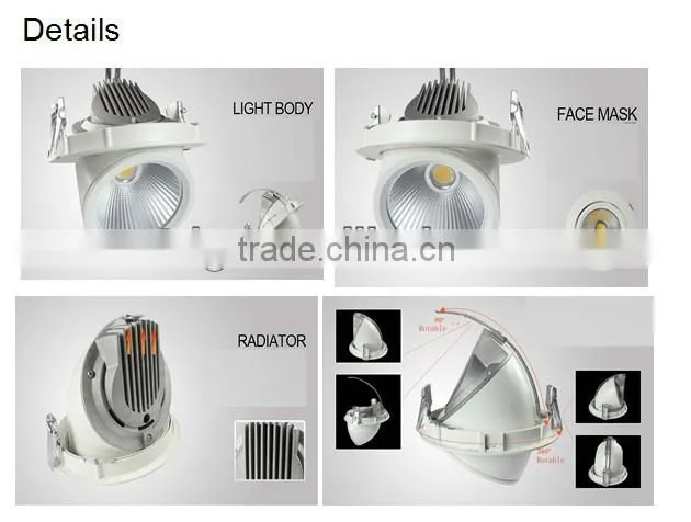 Wholesale price 15W/20W/25W/30w/36w 360 degree cob led ceiling downlight