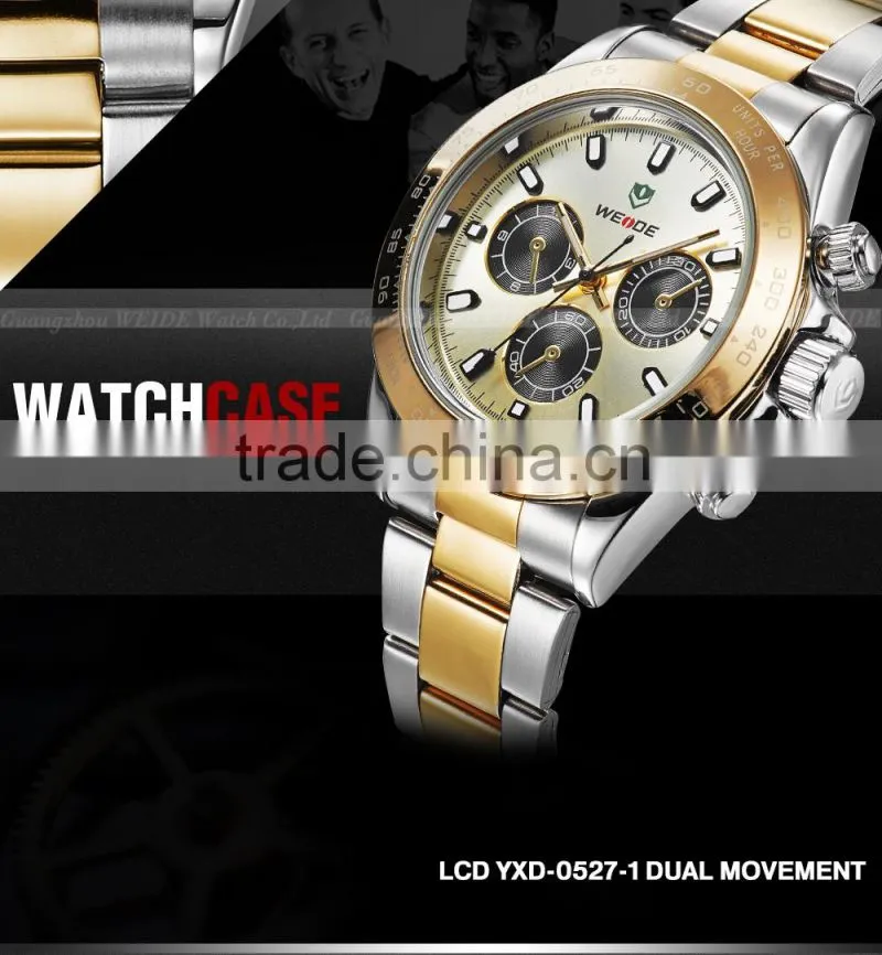 WEIDE Watch stainless steel Alarm Luxury quartz image watch price WH3309 gold watch