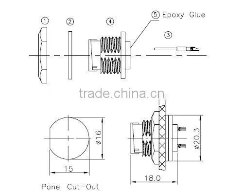 6pin electrical connector