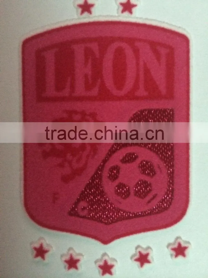 factory direct soccer patches 3d flock type label patch football badges garment usage flock patches