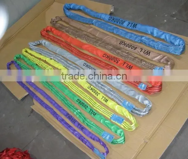 6 tons good quality round polyester lifting belt slings